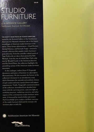 Studio furniture of the Renwick Gallery, Smithsonian American Art Museum