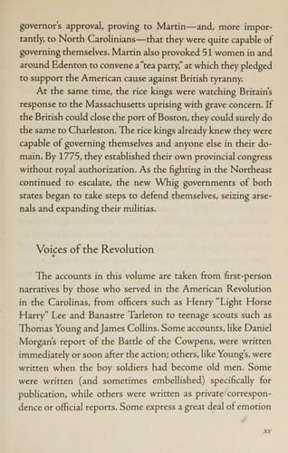 Voices of the American Revolution in the Carolinas