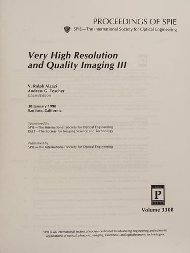 Very high resolution and quality imaging III