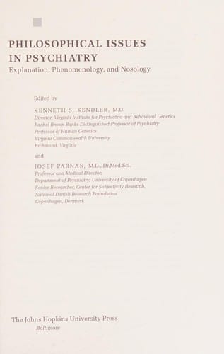 Philosophical issues in psychiatry