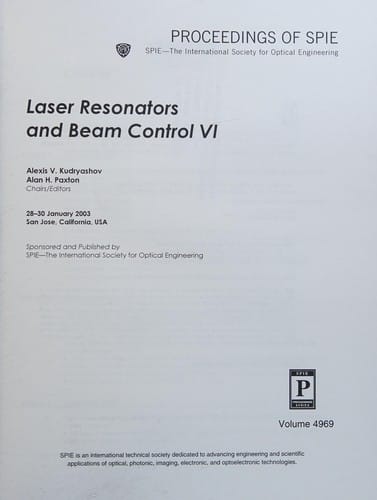Laser resonators and beam control VI