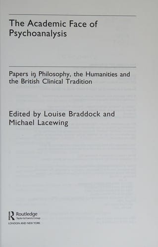 The academic face of psychoanalysis