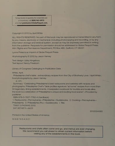 Philadelphia chef's table