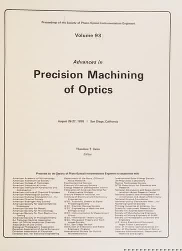 Advances in precision machining of optics