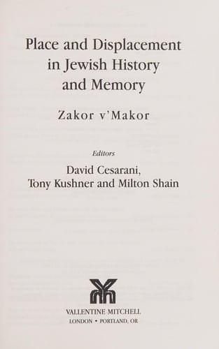 Place and displacement in Jewish history and memory