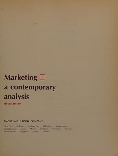 Marketing: a contemporary analysis