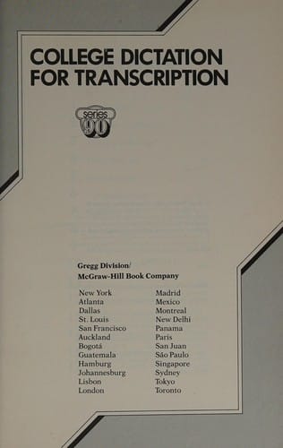 College dictation for transcription, series 90