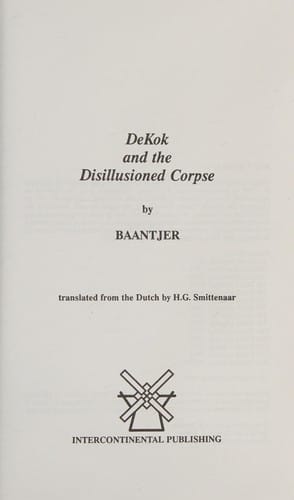 DeKok and the disillusioned corpse