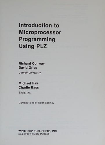 Introduction to microprocessor programming, using PLZ