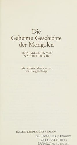 Die Geheime Geschichte der Mongolen