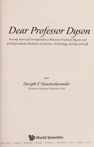 Dear Professor Dyson