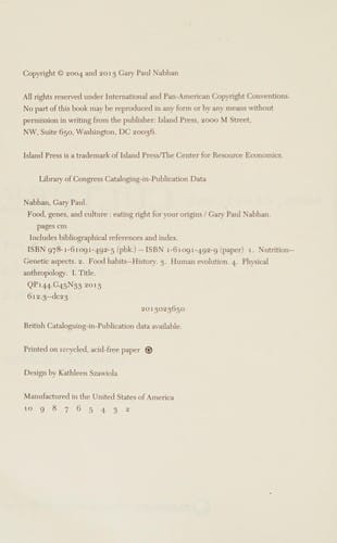 Food, genes, and culture