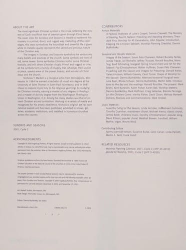 Sundays and seasons, 2001