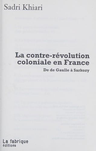 La contre-révolution coloniale en France