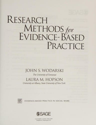 Research methods for evidence-based practice