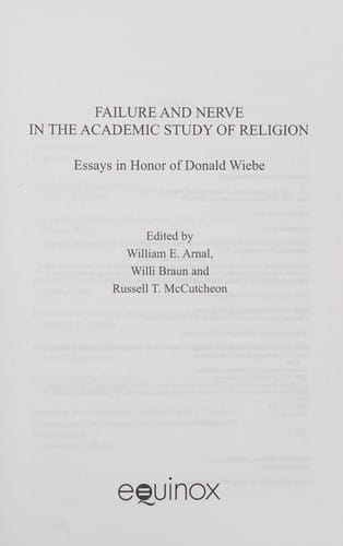 Failure and nerve in the academic study of religion