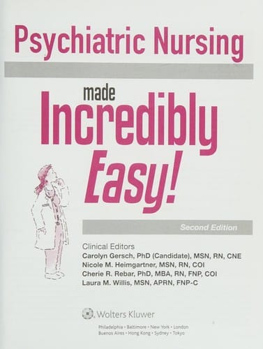 Psychiatric nursing made incredibly easy!