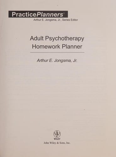 Adult psychotherapy homework planner