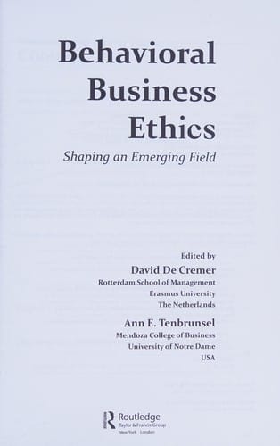 Behavioral business ethics