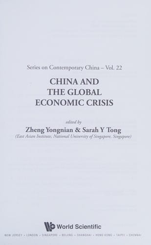 China and the global economic crisis