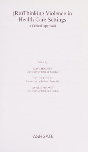 (Re)thinking violence in health care settings