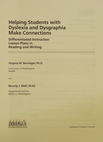Helping students with dyslexia and dysgraphia make connections