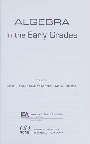 Algebra in the early grades