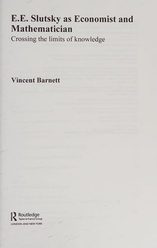 E.E. Slutsky as economist and mathematician