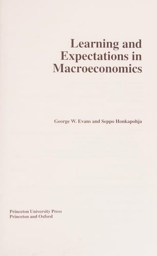 Learning & Expectations in Macroeconomics