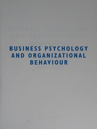Business psychology and organizational behaviour
