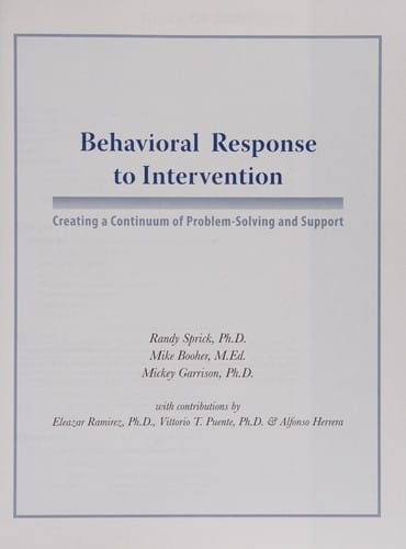 Behavioral response to intervention