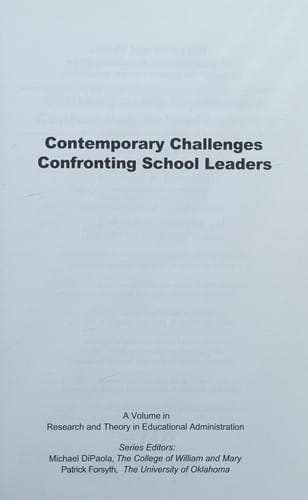 Contemporary challenges confronting school leaders