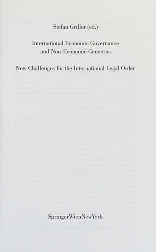 International economic governance and non-economic concerns