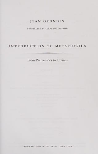 Introduction to metaphysics