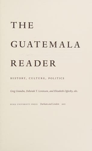 The Guatemala reader