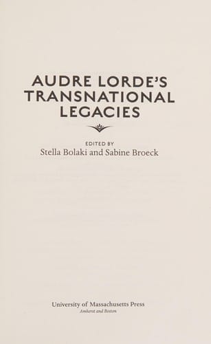 Audre Lorde's transnational legacies