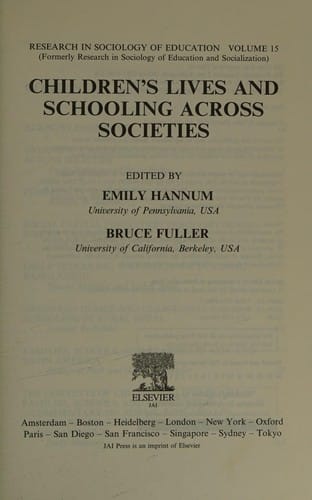 Children's lives and schooling across societies