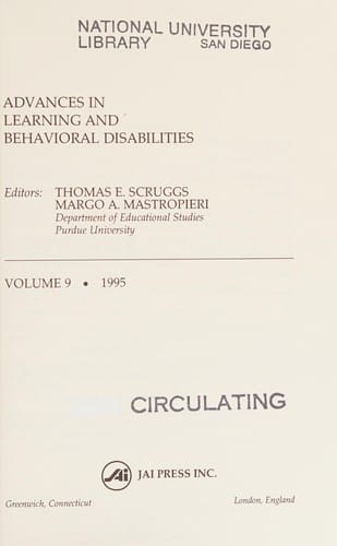 Advances in learning and behavioural disabilities