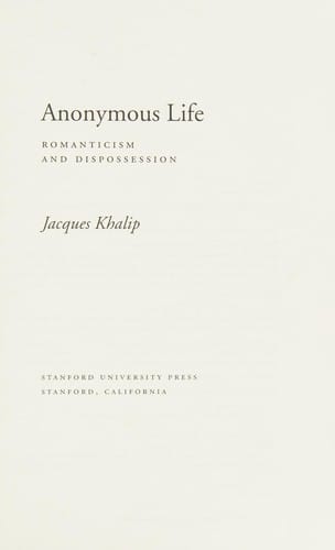 Anonymous life