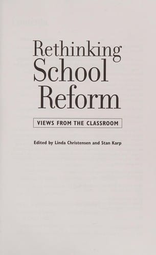 Rethinking school reform