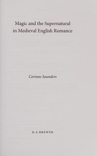 Magic and the supernatural in medieval English romance