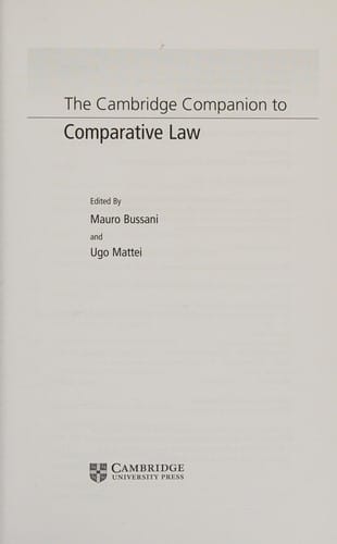 The Cambridge companion to comparative law