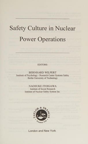 Safety culture in nuclear power operations