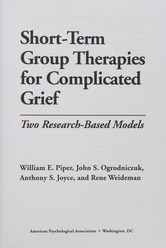 Short-term group therapies for complicated grief