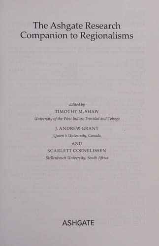 The Ashgate research companion to regionalisms