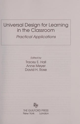 Universal design for learning in the classroom
