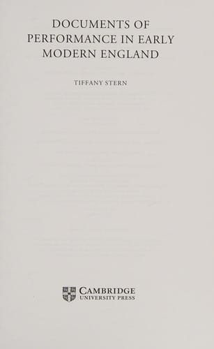 Documents of performance in early modern England