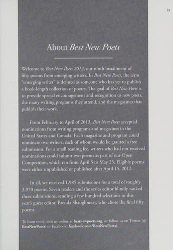 Best new poets 2013