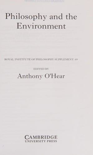 Philosophy and the environment
