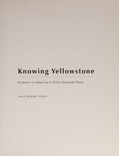 Knowing Yellowstone